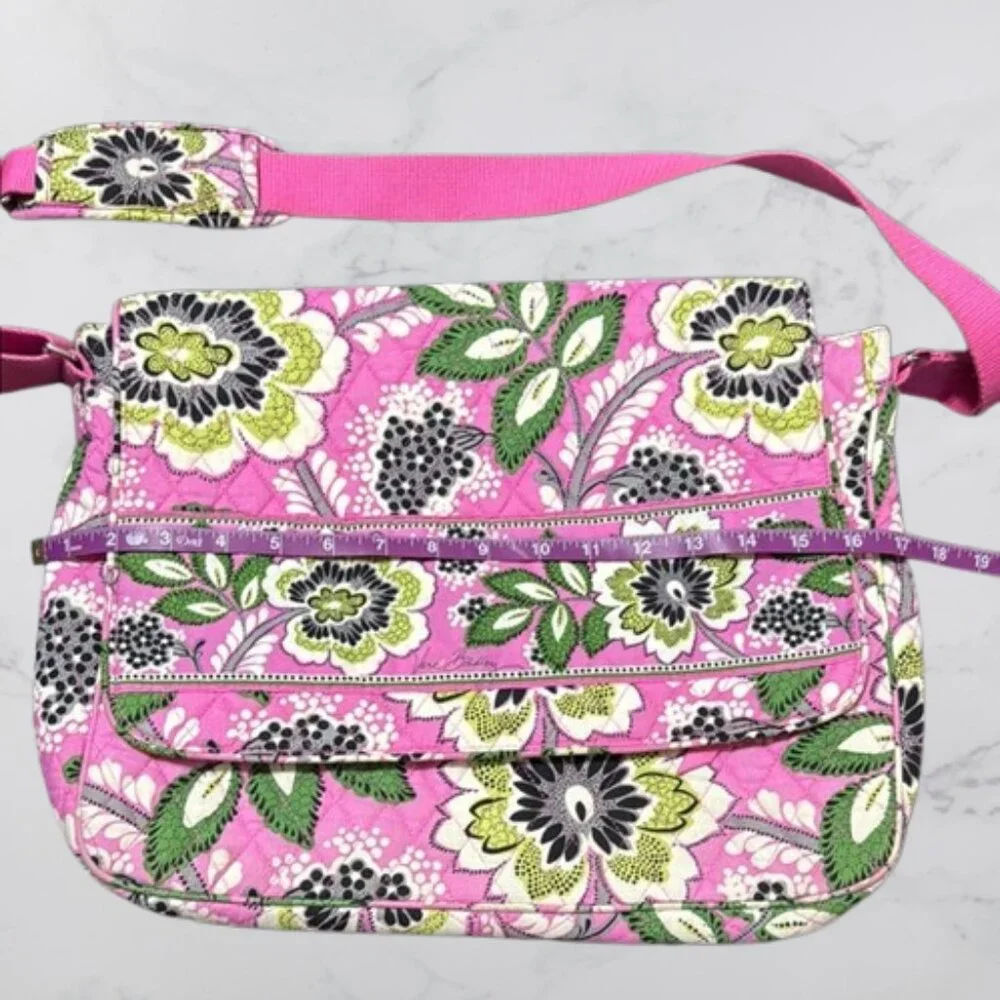VERA BRADLEY Pricilla Pink Laptop Messenger Crossbody